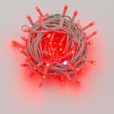 Elektronova Lichtsnoer met 100 leds, 10 m, rood licht, witte kabel, IP65, verlengbaar, flitseffect, kerstslinger, winkels, balkon