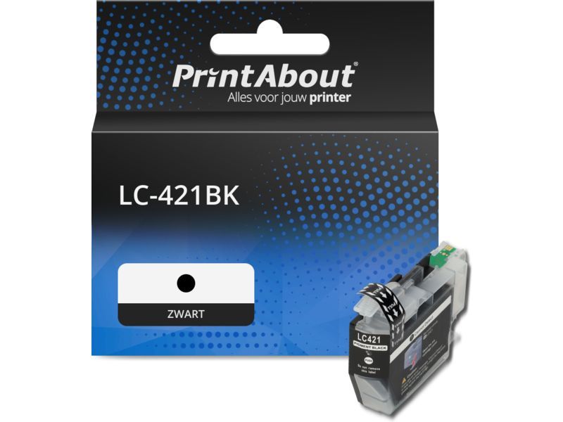 PrintAbout Inktcartridge LC-421BK Zwart