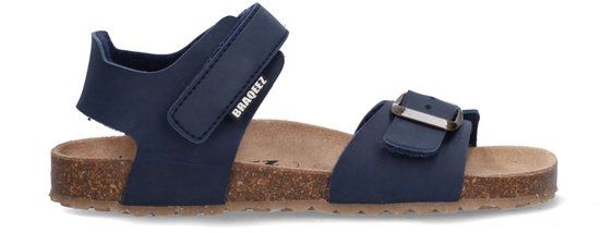 Braqeez 426415-720 Jongens Platte Sandalen - Blauw - Leer - Klittenband