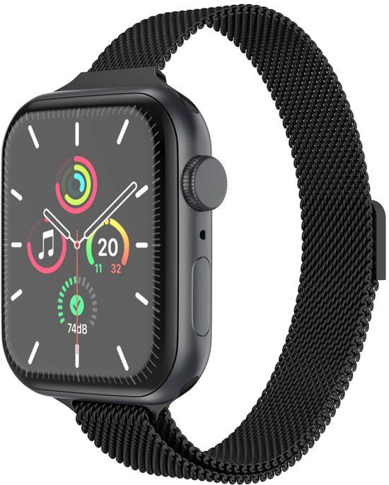 imoshion Slim Milanees bandje - Geschikt voor Apple Watch 38/40/41/42 mm - Zwart