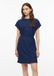 s.Oliver Jurk donkerblauw Lange mouw Ronde hals Effen Polyester Met ceintuur Kuithoogte Casual Vrouwen Volwassenen