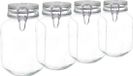 Bormioli Rocco Weckpot/inmaakpot - 4x - 2L - Glas - Transparant - Beugeldeksel - Luchtdicht - 12 x 22 cm