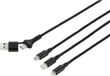 Renkforce US203/1.2M USB-laadkabel USB 2.0 USB-A stekker, USB-C stekker, USB-micro-B stekker, Apple Lightning stekker, 1.20 m Antraciet/zwart