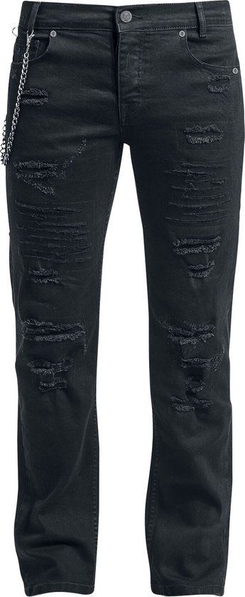 Rock Rebel by EMP Zwarte destroyed jeans met ketting - Heren - W31L32