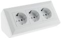 ChiliTec hoekstopcontactblok, 3-weg stopcontact, 230V, voor keuken, kantoor, werkplaats, mat wit