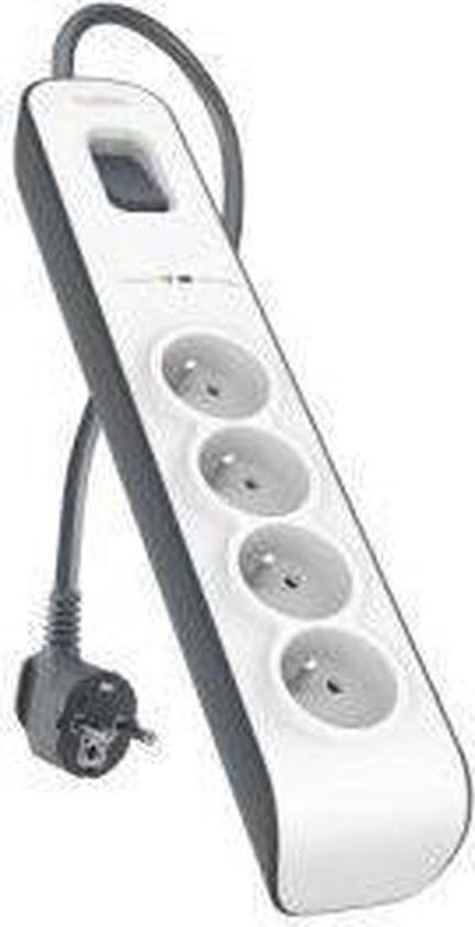 Belkin BSV400ca2M - Overspanningsbeveiliging - 4 stopcontacten - 2m - Zwart/Wit