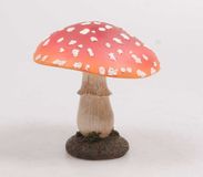 Merkloos / Sans marque Imhof & Stevens B.V. Deco huis/tuin beeldje paddenstoel - vliegenzwam - rood/wit - 9 x 13 cm - Herfst decoratie