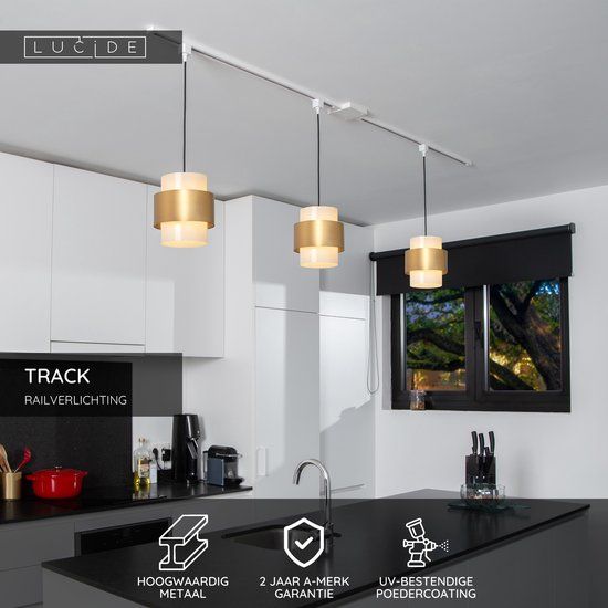 Lucide TRACK Hanglampadapter - 1-fase Railsysteem / Railverlichting - Wit (Uitbreiding)