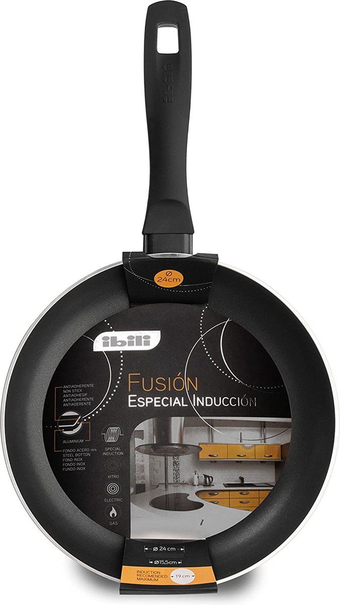 Ibili Fusion Braadpan - 18 cm - Zwart - Aluminium