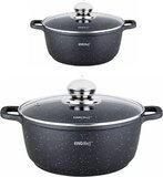 KINGHOFF Braadpannen - met Aromaknop - 16 cm - 1.3 liter - Zwart