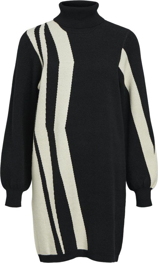 Object Objray L/s Knit Rollneck Dress - Zwart - Maat M