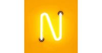 Homemania Muurfoto, neon-effect, N-decoratie, muurkunst, voor woonkamer, meerkleurig, van katoen, hout, 30 x 2 x 30 cm