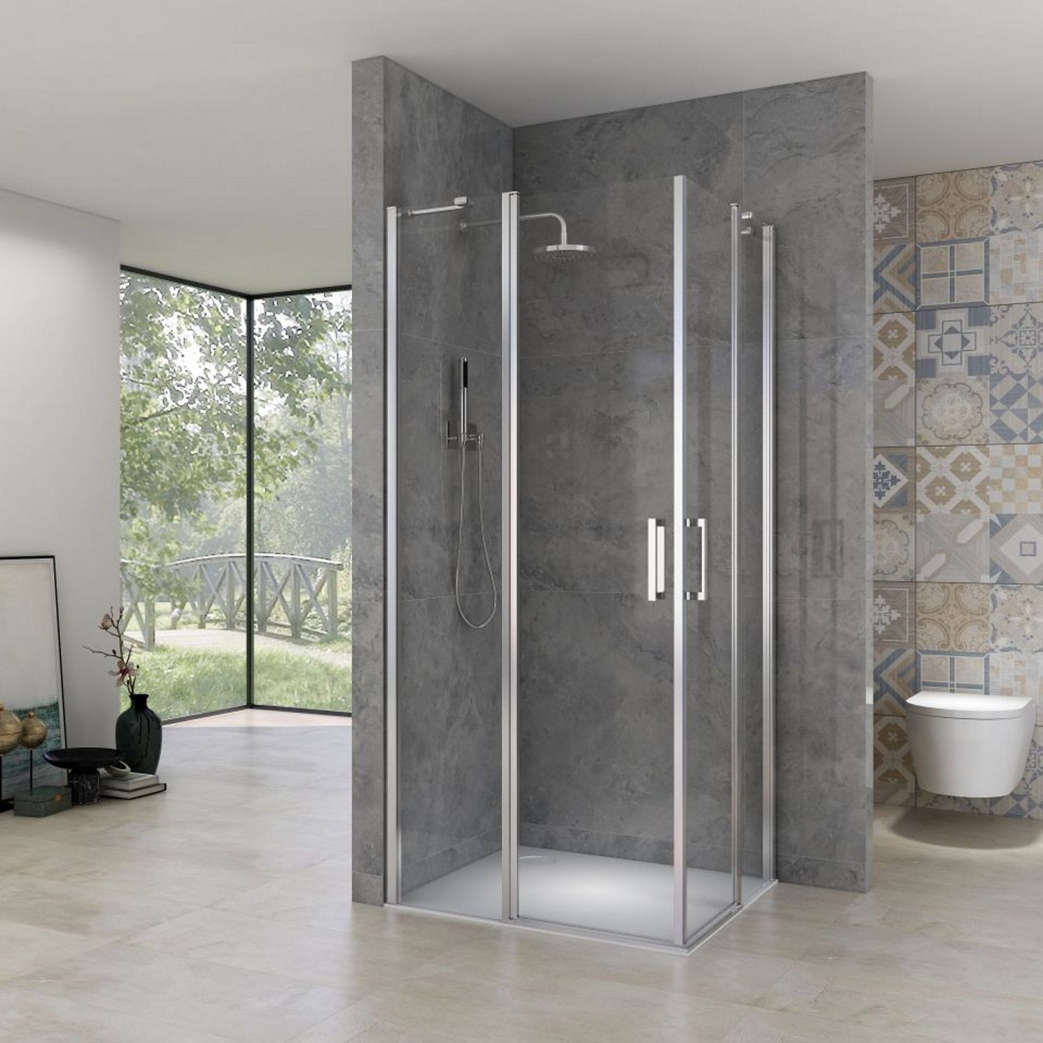 van Rijn Douchecabine ST02 Hoekinstap 100x100x200 cm 6 mm Chroom