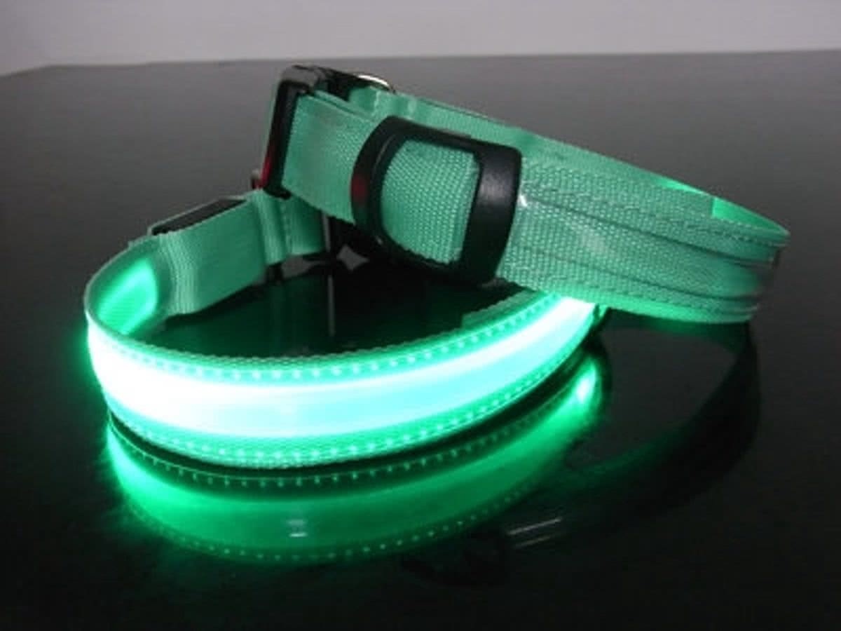 Letforpets Led hondenhalsband Groen Medium 40 - 48 cm