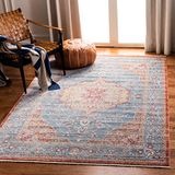 Safavieh Kenitra KRA676 Modern tapijt voor woonkamer, slaapkamer of elk interieur, 91 x 152 cm, blauw/rood