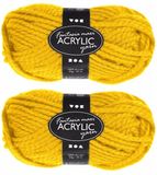 Merkloos Hobby bolletje wol - 8x - acryl - geel - 35 mtr - garen - maxi bolletje - breien/haken