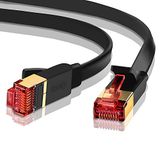 IBRA Ethernet-kabel, netwerkkabel 3 m, Cat 7 Gigabit Lan Lead RJ45 Patch Cord Flat Design 10 Gbps voor 600 Mhzs STP gegoten voor schakelaar, router, modem, patchpaneel, PC, POE