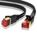 IBRA Ethernet-kabel, netwerkkabel 3 m, Cat 7 Gigabit Lan Lead RJ45 Patch Cord Flat Design 10 Gbps voor 600 Mhzs STP gegoten voor schakelaar, router, modem, patchpaneel, PC, POE