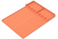 Tapis de grill en silicone sans marque, tapis de cuisson en silicone avec crochet, tapis racleur pour grill extérieur et plan de travail de cuisine - Orange
