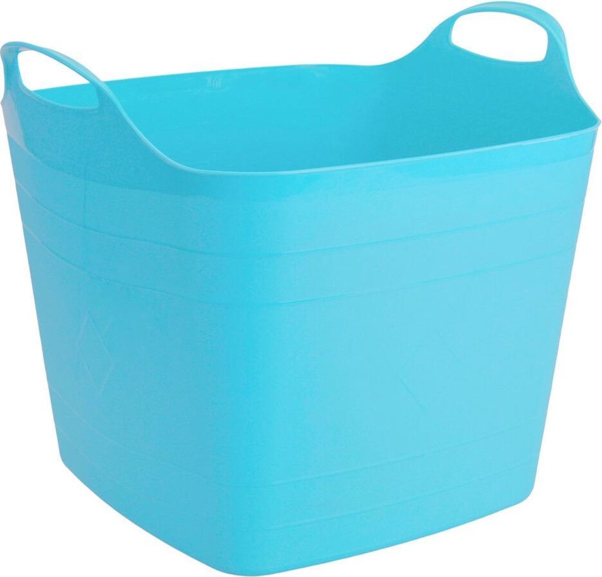 Forte Plastics Flexibele kuip emmer/wasmand vierkant blauw 40 liter - 42 x 42 cm