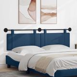 vidaXL Hangend hoofdbord Blauw Stof