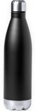 Merkloos / Sans marque Makito Western Europe Waterfles/drinkfles/thermosfles - voor warme en koude dranken - zwart - roestvrij staal - met schroefdop - 750 ml