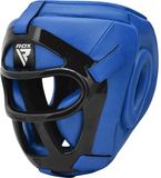 RDX Sports T1 Hoofdbeschermer Met Verwijderbare Gezichtskooi Blauw - Medium
