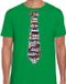 Bellatio Decorations T-shirt voor heren - cassettebandje stropdas - groen - muziek fan XL
