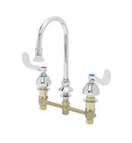 T&S Messing B-2865-04 Deck Mount 8-Inch Centers Rigid Gooseneck Medische Kraan met Rose spray 4-Inch Polsgrepen