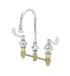 T&S Messing B-2865-04 Deck Mount 8-Inch Centers Rigid Gooseneck Medische Kraan met Rose spray 4-Inch Polsgrepen