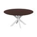 QUVIO Eettafel Sofia - Rond - ø150 cm - Witte kruispoot - FSC® gecertificeerd mangohout - Walnoot bruin