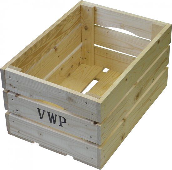 Vwp Fietskrat Hout 40 liter - Bruin / Naturel