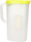 Plasticforte Waterkan met deksel - 2 liter - limegroen/ transparant - kunststof