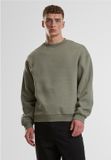 Urban Classics Fluffy Crewneck sweater/trui - M - Olijfgroen