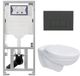 Geberit Adema Classico Toiletset - Inbouwreservoir - Toiletpot - Basic Toiletzitting - Bedieningsplaat Antraciet Mat