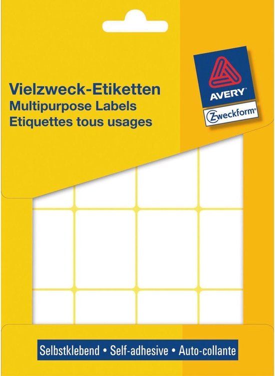 Avery Etiketten Zweckform 38 X 29 Mm Papier Wit 384 Stuks