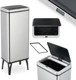 Relaxdays Vuilnisbak met sensor - 60 liter - RVS - Zwart