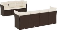 vidaXL 8-delige Loungeset met kussens, polyrattan, bruin