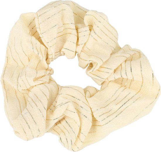 Scrunchie Haarelastiek Streep Print Goud Creme