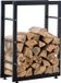 And OutdoorMatch Victoria Stalen Brandhout Rek - Mat Zwart - 25x60x100cm