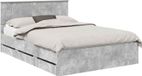vidaXL Bedframe met hoofdeinde, betonkleur, 140 x 200 cm, constructie van hout