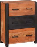 vidaXL Dressoir, 3 stuks, bruin, 110 x 30 x 75 cm, massief acaciahout