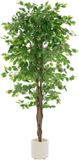 ML-Design Kunstplant Ficus 180 cm met natuurlijke houten stam in pot