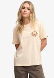Superdry Crest Embellished T-shirt Dames Katoen Natuurlijk Crème Maat 8