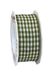 Präsent Vichy Bedraad lint olijf-crème 40 mm breedte, 20 m lengte