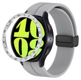 Wigento Samsung Galaxy Watch 6 Classic 43mm Smartwatch Beschermende Rand Zilverkleurig