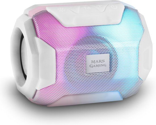 Mars Gaming MSBAXW - Draagbare Bluetooth Speaker - Wit - 10W - Met verlichting