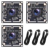 OV9732 module caméra - Dashcam automatique / caméra d'action - Objectif grand angle 100° - Lot de 3 - 1280x720 HD, 30 ips - Reconnaissance faciale - Câble de 2 mètres