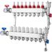 Icecat Collecteur de distribution 8 voies en acier inoxydable, 1/2" pour tubes Pex, kit de chauffage au sol hydronique, avec adaptateurs 1/2" inclus.