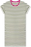 Schiesser Dames Nachthemd korte mouw - Lime streep - Creme